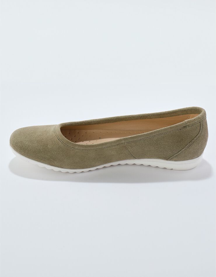 Ballerines croûte de cuir, semelle crantée (vert) Ballerines croûte de cuir, semelle crantée (vert)