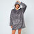 Plaid-sweat polaire &agrave; capuche doubl&eacute; sherpa (gris)