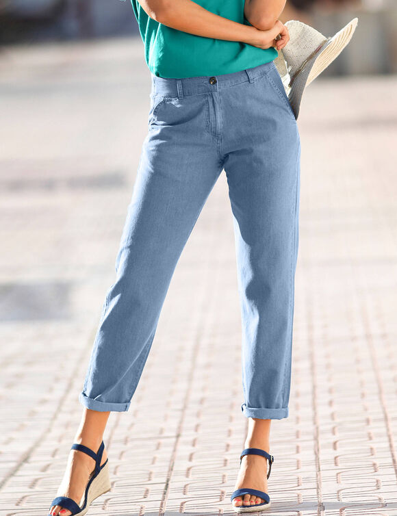 Pantalon chino, jean léger (bleached)