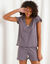 Pyjama short imprimé pois (gris anthracite)