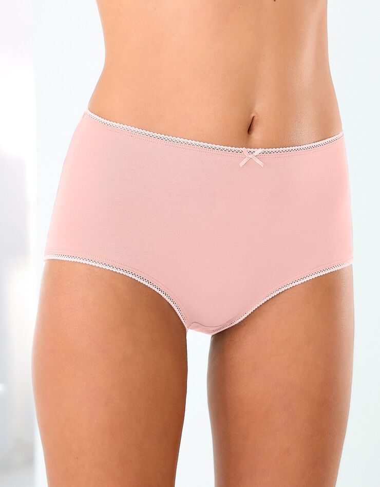 Culotte forme maxi « motifs bouquet » - lot de 4 (beige / corail) Culotte forme maxi « motifs bouquet » - lot de 4 (beige / corail)