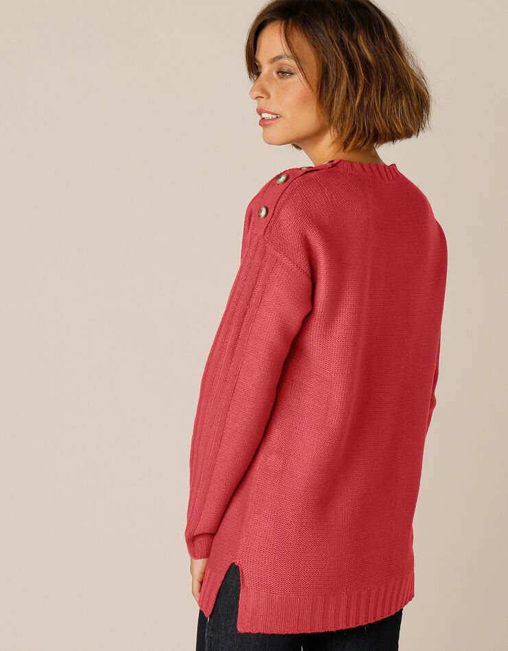 Pull fcol rond maille fantaisie (paprika) Pull fcol rond maille fantaisie (paprika)