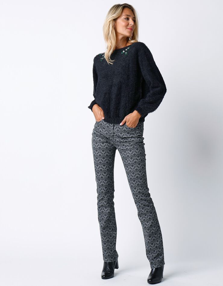 Pantalon imprimé (gris / noir) Pantalon imprimé (gris / noir)