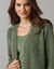 Gilet en maille poilue, détail de macramé (vert)