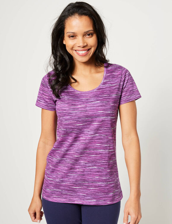 Tee-shirt chiné manches courtes en coton biologique(**) (raisin chiné)