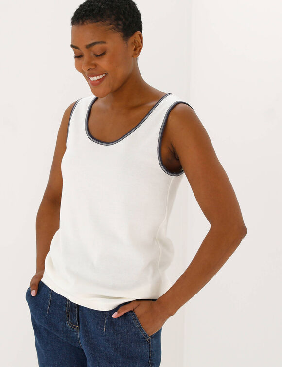 D&eacute;bardeur bicolore (&eacute;cru / marine)