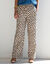 Pantalon fluide taille haute, imprimé léopard (beige / taupe)