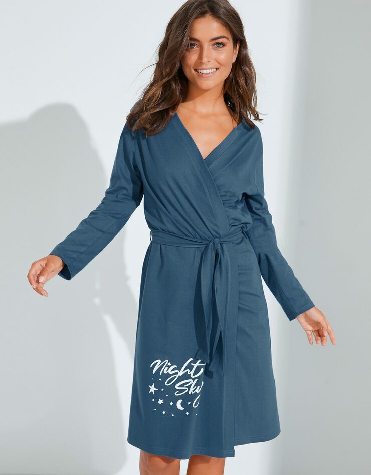 Peignoir maille jersey imprimé "Night" (bleu foncé) Peignoir maille jersey imprimé "Night" (bleu foncé)