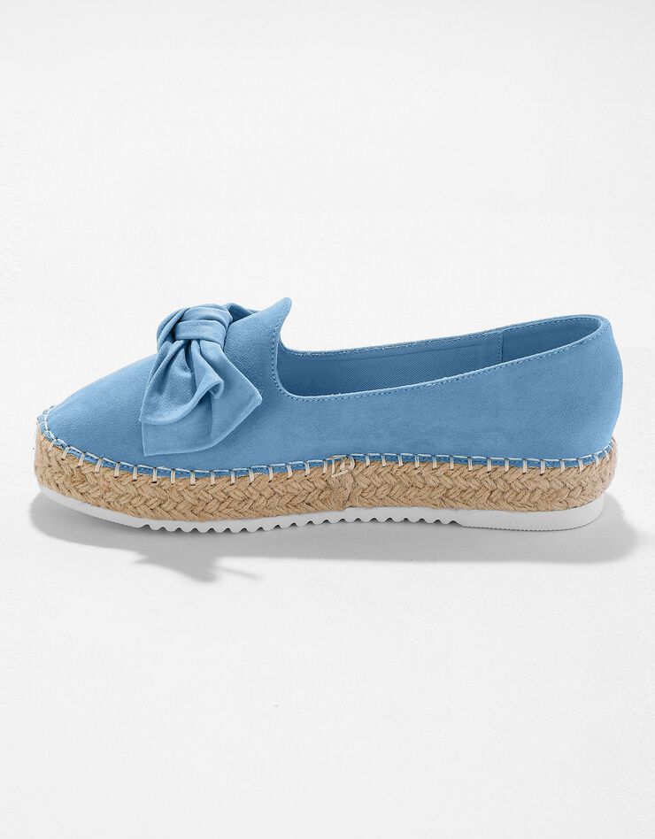 Mocassins espadrilles noeud à semelle corde crantée  (bleu ciel)
