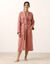 Peignoir uni en triple gaze de coton  (bois de rose)