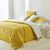 Linge de lit uni bicolore coton (blanc / jaune verveine)