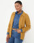 Gilet zippé col polo, maille torsadée (curry)