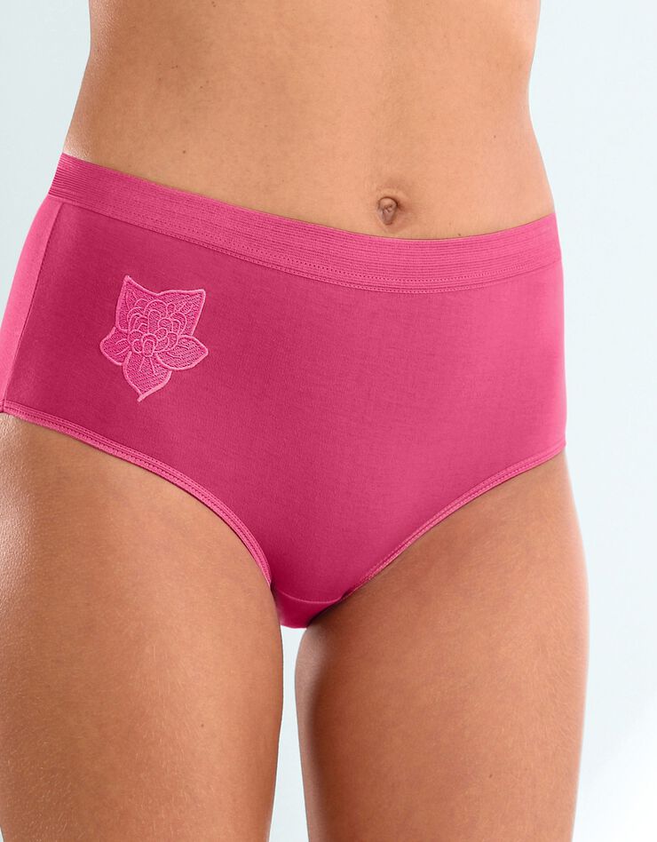 Culotte maxi brodée - lot de 4 (acidulé) Culotte maxi brodée - lot de 4 (acidulé)