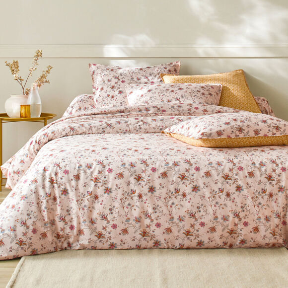 Linge de lit Margaux en coton imprimé fleurs perses (écru)