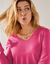 Pull col V, toucher doux (rose fuchsia)