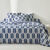 Linge de lit Adam en coton imprimé (bleu)