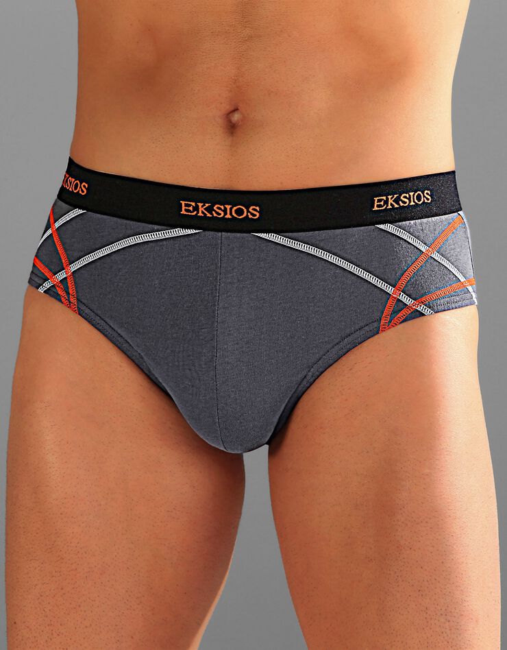 Slip fermé taille confort - lot de 6 (noir + gris) Slip fermé taille confort - lot de 6 (noir + gris)