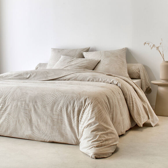 Linge de lit imprimé Marie coton (beige)