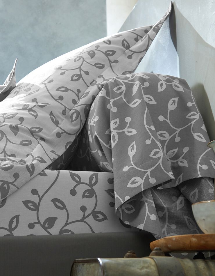 Linge de lit Héritage flanelle à motifs volutes (gris)