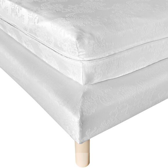 Housse de matelas ou sommier coutil médaillons 18 cm (blanc)