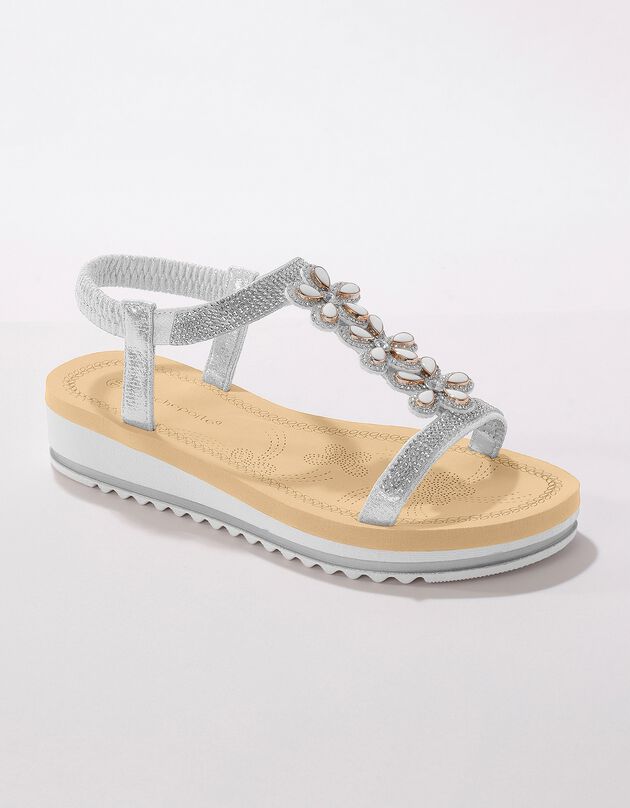 Sandales-bijou compensées - gris (gris)