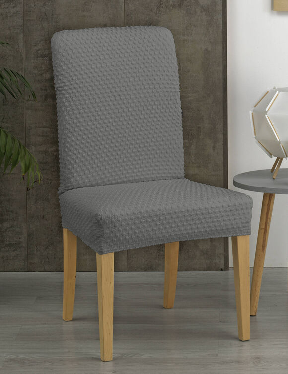 Housse gaufr&eacute;e bi-extensible sp&eacute;cial chaise (gris)