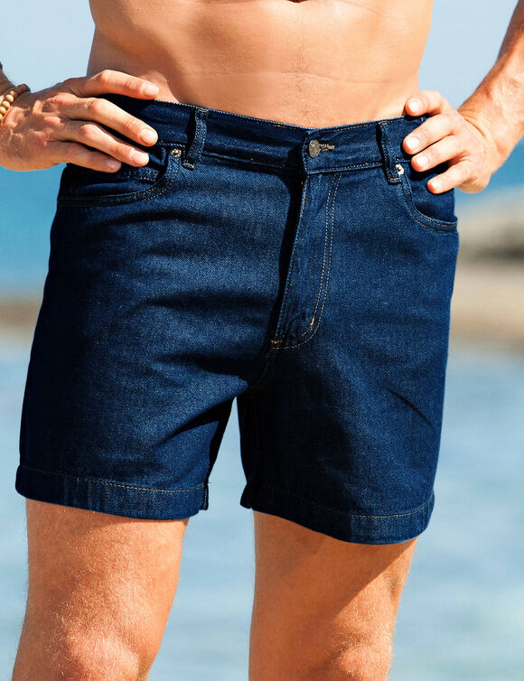 Short denim élastiqué côtés (stone)