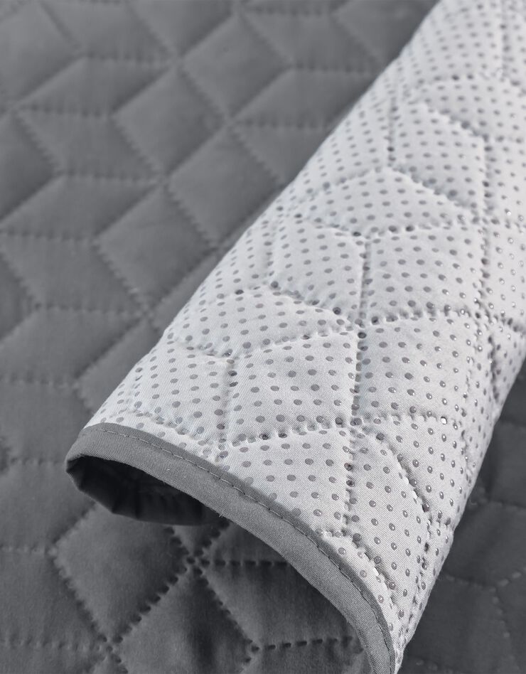 Protège-salon antiglisse microfibre matelassé (gris)