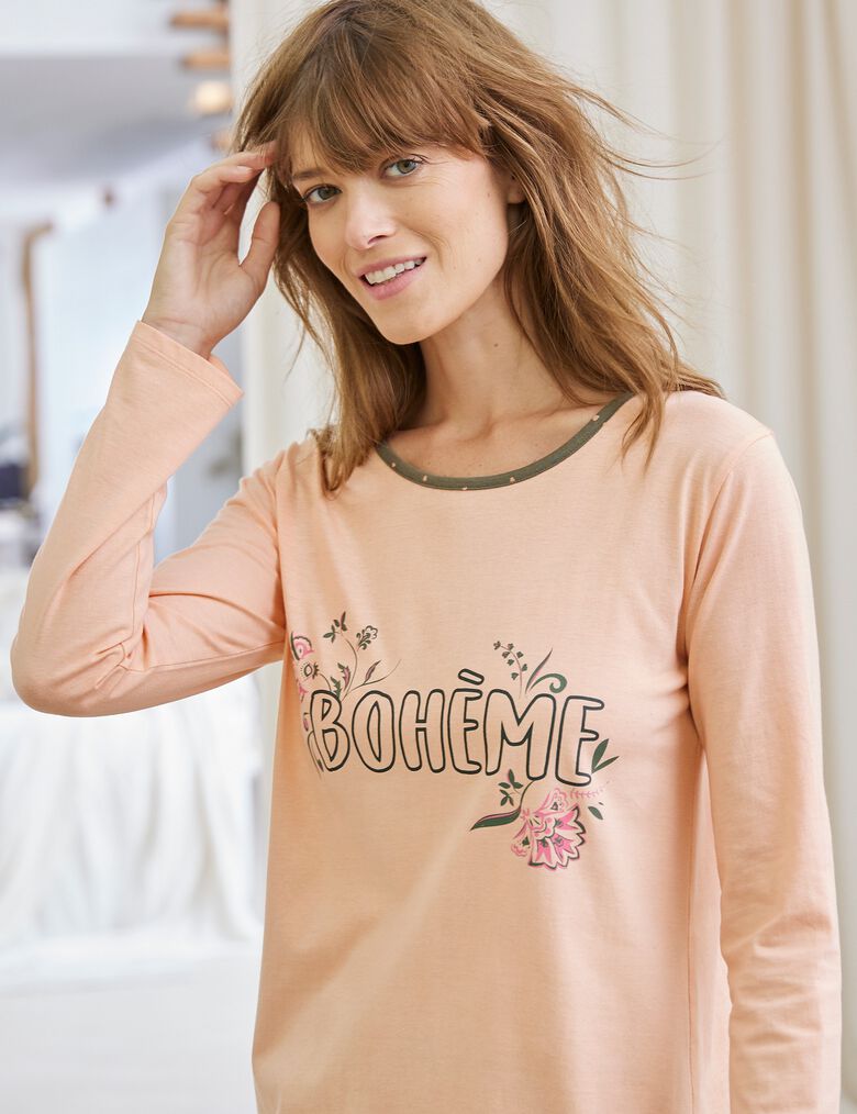 Generisch Ensemble De Vêtements De Détente Pour Femme - Ensemble Pyjama à Manches Longues Avec Poches - Ensemble