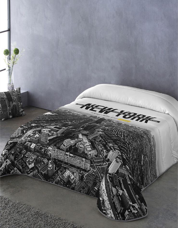 Couette microfibre imprimée New York 200 g/m² (noir)