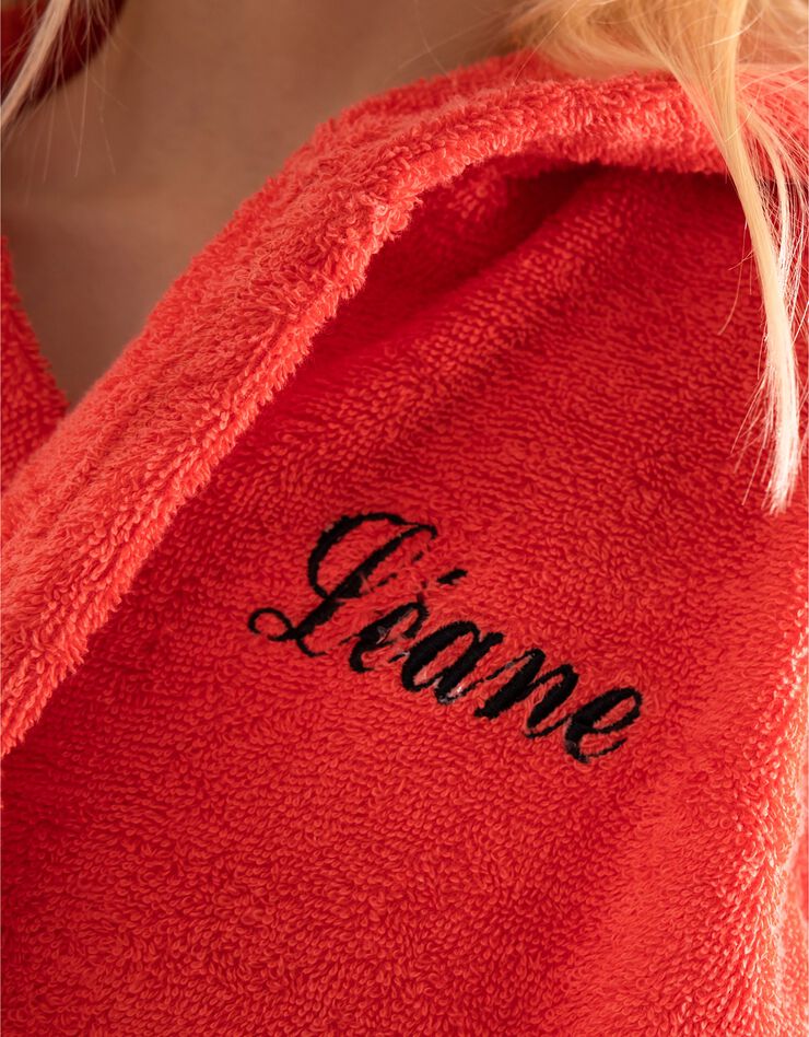 Peignoir de bain enfant personnalisable tigre à capuche (corail)