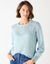 Pull col rond maille ajourée, toucher doux (vert d'eau)