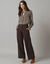 Pantalon large à pinces (chocolat)