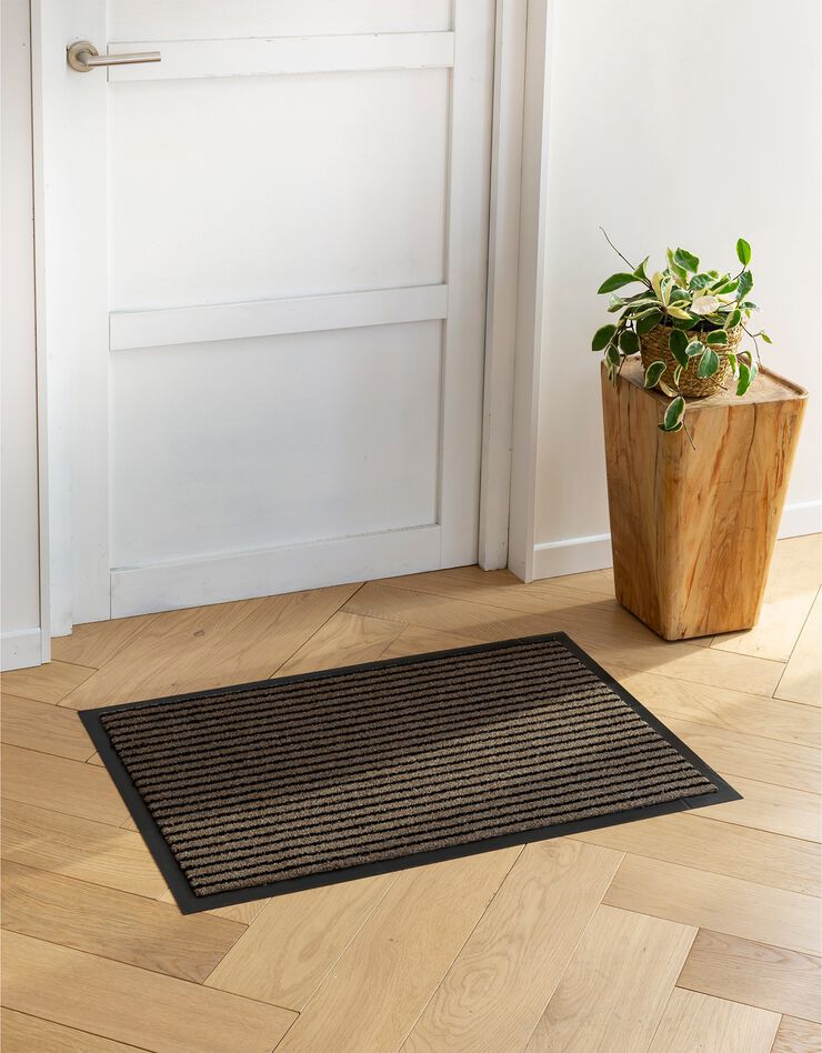 Tapis uni anti-poussière fibre grattante (marron) Tapis uni anti-poussière fibre grattante (marron)