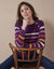 Pull marinière manches longues rayé (violet / multicolore)