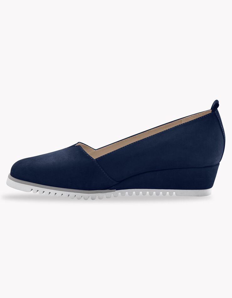 Ballerines compensées en cuir - marine (marine) Ballerines compensées en cuir - marine (marine)
