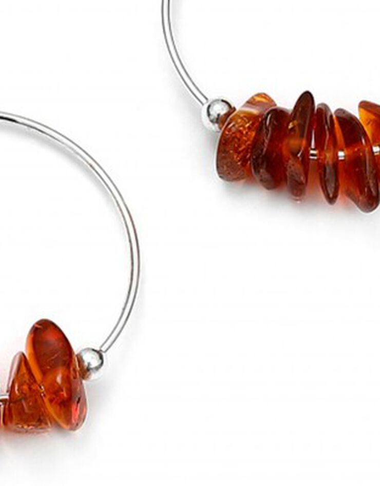 Boucles d'oreilles "chips" ambre cognac(1) et argent (ambre) Boucles d'oreilles "chips" ambre cognac(1) et argent (ambre)