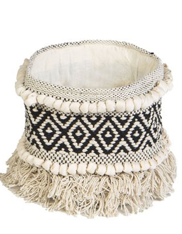 Panier de rangement en coton Aborigène (naturel/noir)