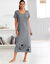Chemise de nuit longue imprimé chat - lot de 2 (pêche / gris)