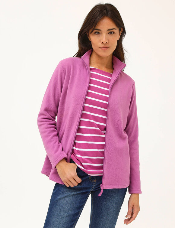 Veste zipp&eacute;e maille polaire, manches longues (violine)