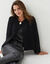 Gilet fa&ccedil;on veste, maille fantaisie (noir)