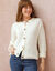 Cardigan boutonné maille anglaise manches longues (écru) Cardigan boutonné maille anglaise manches longues (écru)
