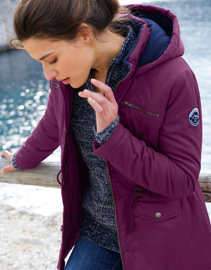Parka déperlante doublée maille polaire (prune) Parka déperlante doublée maille polaire (prune)