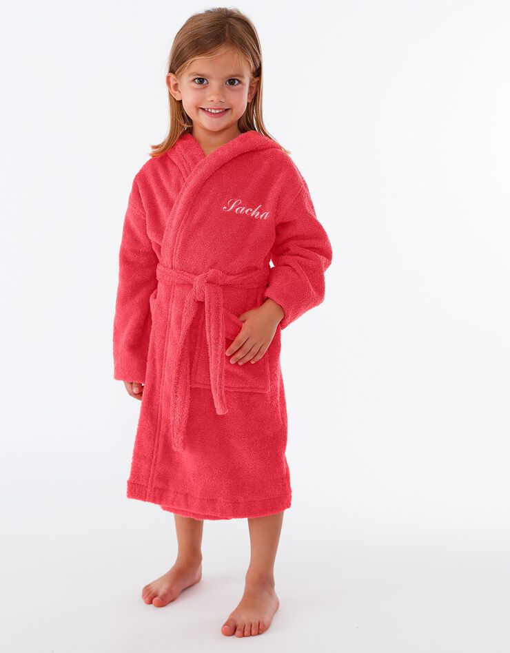 Peignoir enfant éponge à capuche personnalisable (corail) Peignoir enfant éponge à capuche personnalisable (corail)