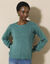 Pull col rond, maille pointelle toucher mohair (céladon)