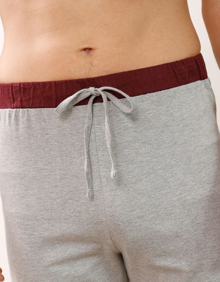 Pantalon pyjama bas droits - lot de 2 (gris + bordeaux) Pantalon pyjama bas droits - lot de 2 (gris + bordeaux)