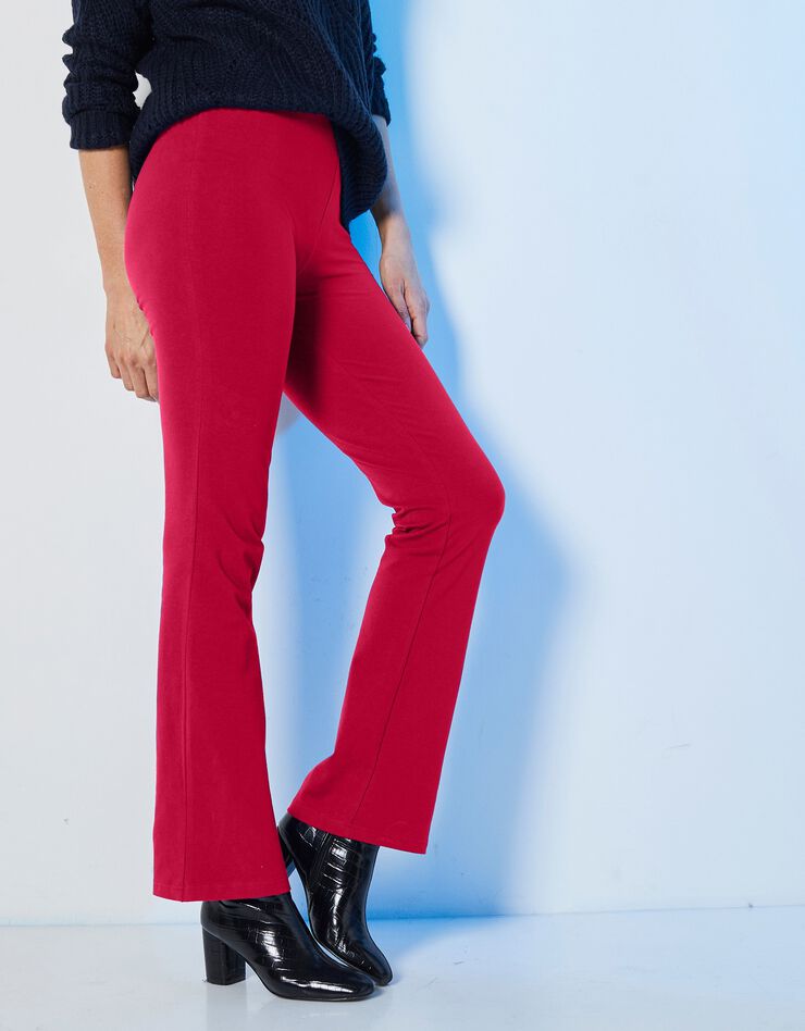 Legging bootcut uni, taille élastiquée (rouge foncé) Legging bootcut uni, taille élastiquée (rouge foncé)