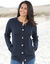Cardigan boutonné maille fantaisie (marine)