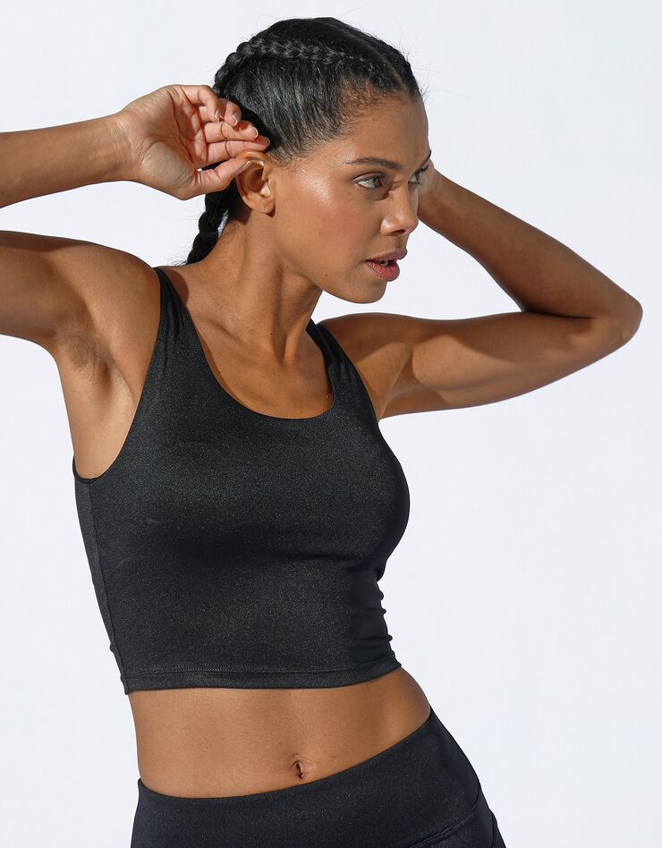 Crop top sport, brassière intégrée (noir) Crop top sport, brassière intégrée (noir)