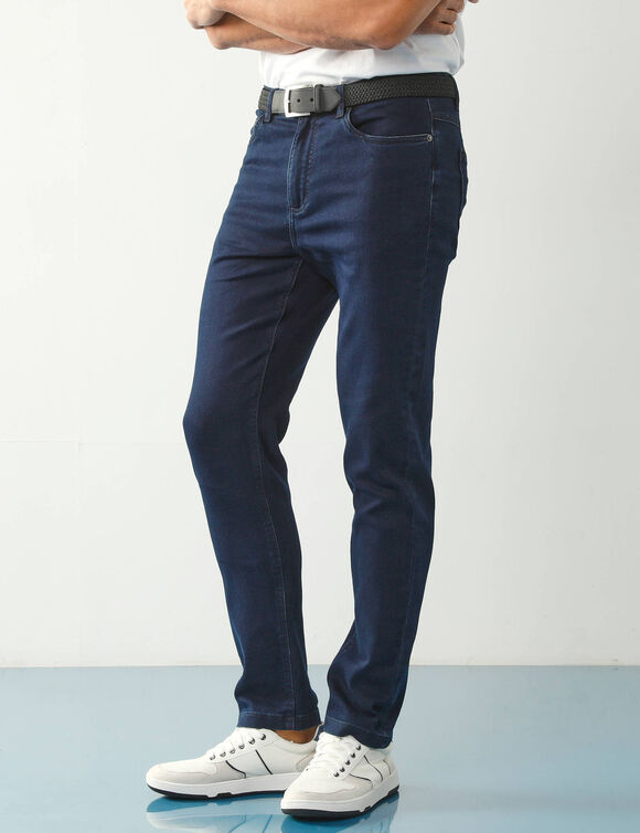 Jean droit 5 poches denim ultra stretch - L30 (dark blue)
